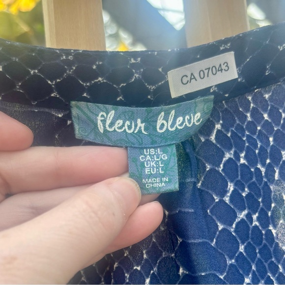 Fleur Bleue summer dress, navy. Size large - Picture 2 of 8